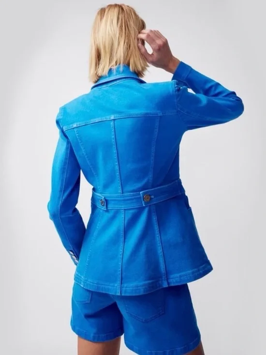 WHBM Women’s Blue Tailored Jean Jacket - Picture 13 of 14